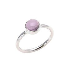 Sterling silver amethyst round shape ring