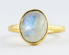 Sterling silver moonstone gold plated ring