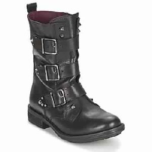 Ranger-Collector-Buckle Black Woman Shoes Boots