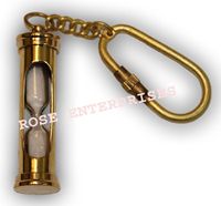 Brass Hourglass Sand Timer Key Chain