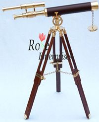 Nautical Double Barrel Telescope with Tripod Stand