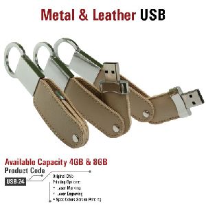 Leather Keychain USB Flash Drives 24