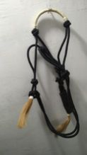 Rope Halter With Lead - Raw Hide Braided