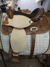 Thick Leather Western Roughed Out Barrel racing Saddle