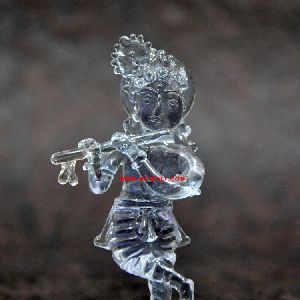 crystal glass Lord Krishna statues