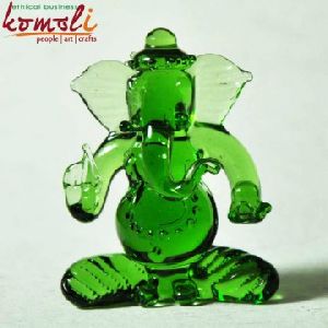 Emerald Ganesha Borosilicate Glass