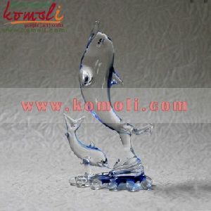 Transparent Boro Glass Dolphin