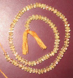 Citrine plain rhondelle gem beads