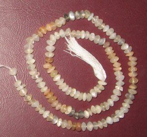 Multi moon stone plain rhondelle gem beads