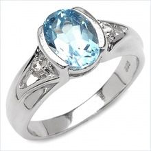 Genuine Blue Topaz silver ring