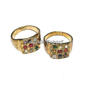 Golden Chakra Stones Ring
