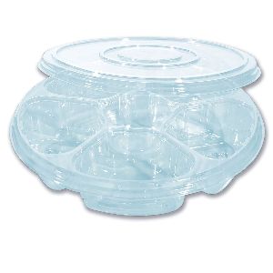 Combopac 6-Comp. Clear Round Container with Lid