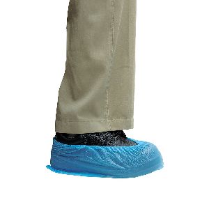 CPE Shoe Cover 14in - Blue/Embossed