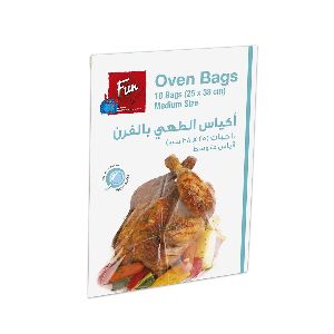 Plastic Oven Bags 25x38cm W/ Tie Wire - Medium