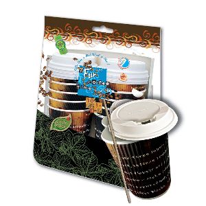 Ruffles Paper Cup 12oz W/ Lid Stirrer