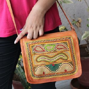 Real goat leather embroidery Bag