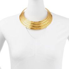 925SilverCollection Brass Geometric Statement Necklaces, Color : Golden