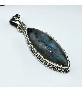 925 Silver Jewelry Labradorite Natural Gemstone Pendant