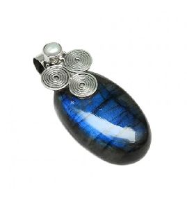 925 Sterling Silver Jewelry !! Amazing Blue Fire Gemstone Pendant Labradorite Silver Pendant