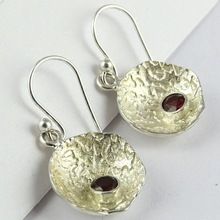 Classic Garnet 925 Sterling Silver Earring