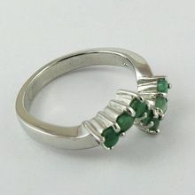 Delicate Green Emarald Sterling Silver Ring