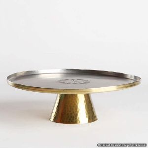 brass plated stainless steel cake stand