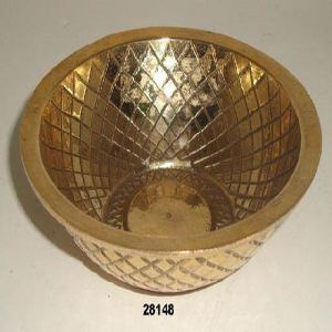 gold plated shiny bowl