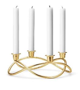 gold weir candle holder