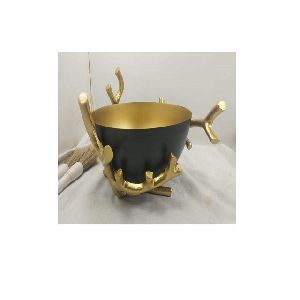 roots design metal base bowl