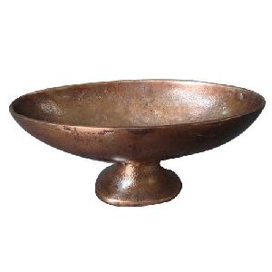 solid copper metal fruit bowl