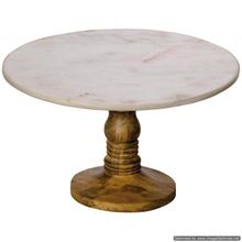 wood base marble cake stand