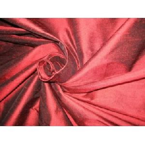 Elegant Scarlet Red/Black Silk Dupioni Fabric 54