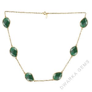 Sterling Silver Green Onyx Necklace