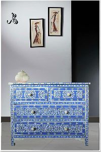 Bone Inlay Chest of Drawers-Butterflies Design