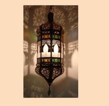 Black Metal Moroccan Hanging Lantern