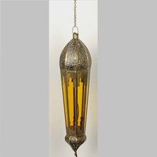 Brass Candle Hanging Lantern Clr