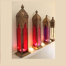 Color Glass Moroccan Candle Lantern