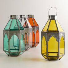 Colour Glass Moroccan Lantern Table