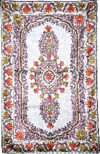 CHAINSTITCH TAPESTRY SILK RUG, MULTICOLOR EMBROIDERY 2.5X4 FEET