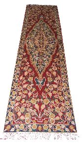 CHAINSTITCH TAPESTRY WOOLEN RUG RUNNER, MULTICOLOR EMBROIDERY 10X2.5 FEET