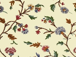 Embroidered Fabric Cream, Multicolor