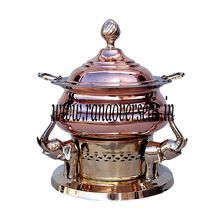 Elephant Trunk Up Copper Brass Chafing Dish.