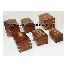 Wooden Brass Inlay Money Bank Boxes