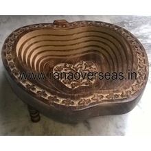 Wooden Carved Apple Shape Spring Tray