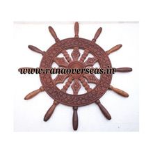 Wooden Carved Ship Wheel