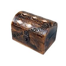 Wooden Hand Carved Oval Keep Safe Box