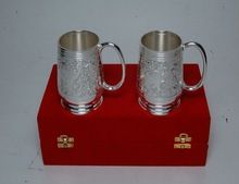 Brass  mug silver plated
