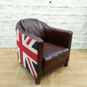 Industrial leather Union Jack Leather Armchair Sofa