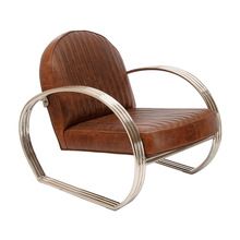 Living Room Leather Stainless Steel Leisure Chair