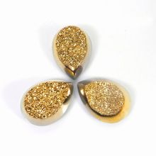 Natural golden druzy gemstone